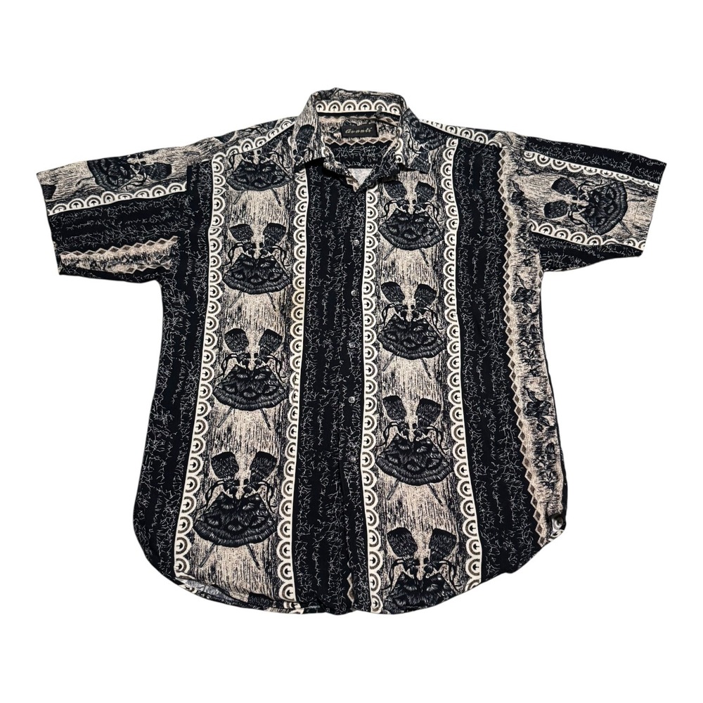 Avanti Silk Original Patterned Hawaiian Button Up‎ Casual Shirt Men's Large